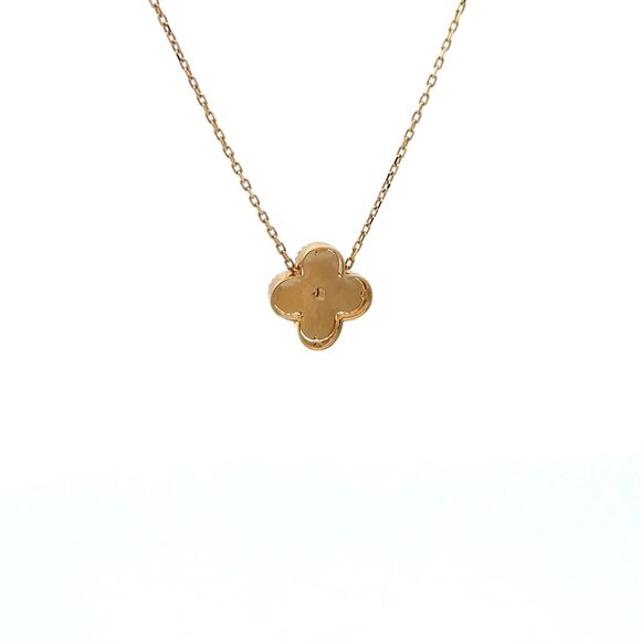 18K Gold Necklace Centered Flower 16 inches 2.16grams - Picture 4 of 9